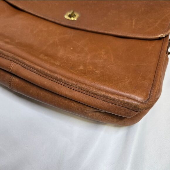 VINTAGE Coach brown leather laptop briefcase messenger bag H7S-0544 - Picture 7 of 15